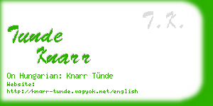tunde knarr business card